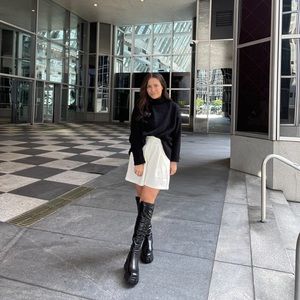 Platform knee high boots